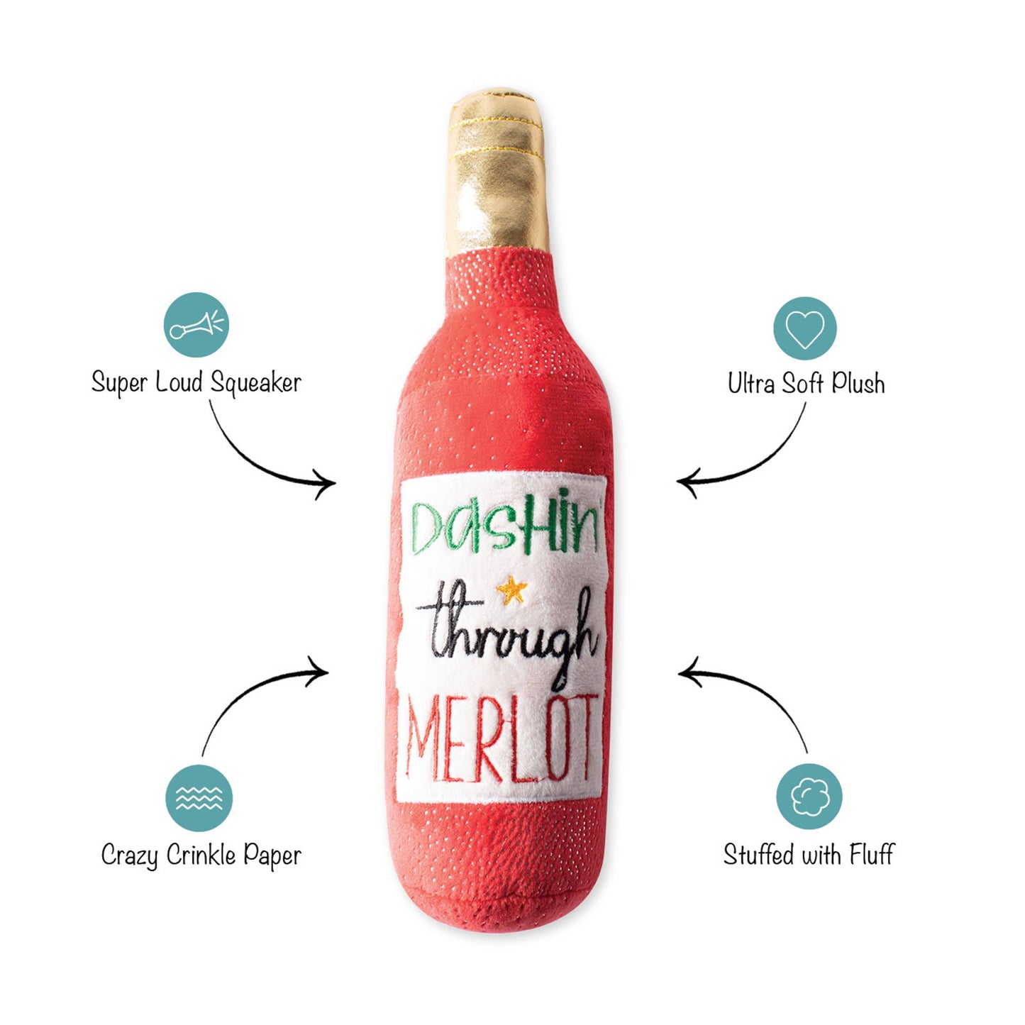 Dashin' Through Merlot Dog Toy